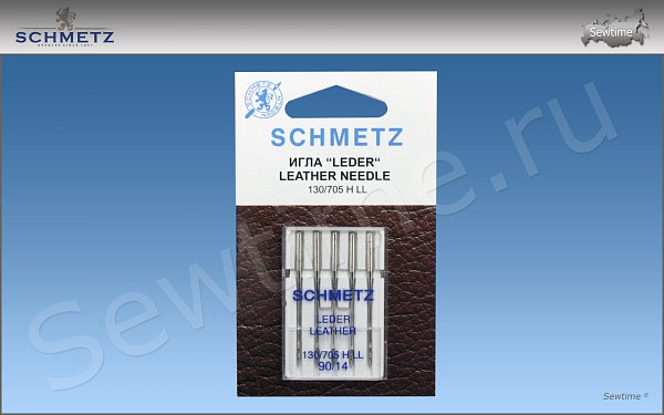 Иглы Schmetz 22:15.AS2.VDS для кожи 130/705H LL № 90, 5 шт