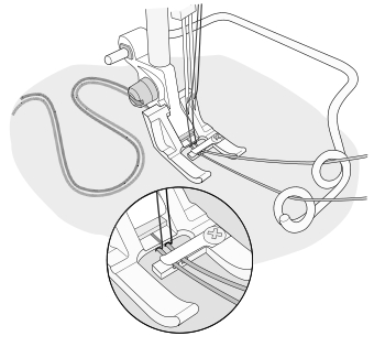 Лапка Husqvarna 920302-096 для 2-х тонких шнуров, резинок, жгутов, нитей с направляющей